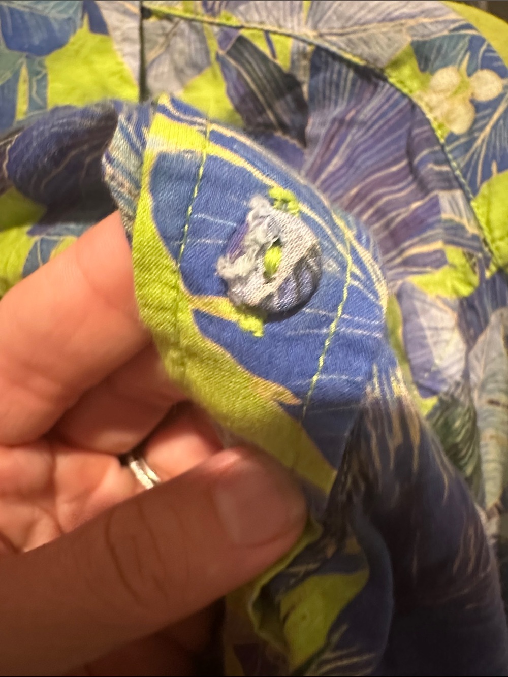 Coniglio Palm Beach Classic Button Down in Lime and Blue Floral - Picture 5 of 5